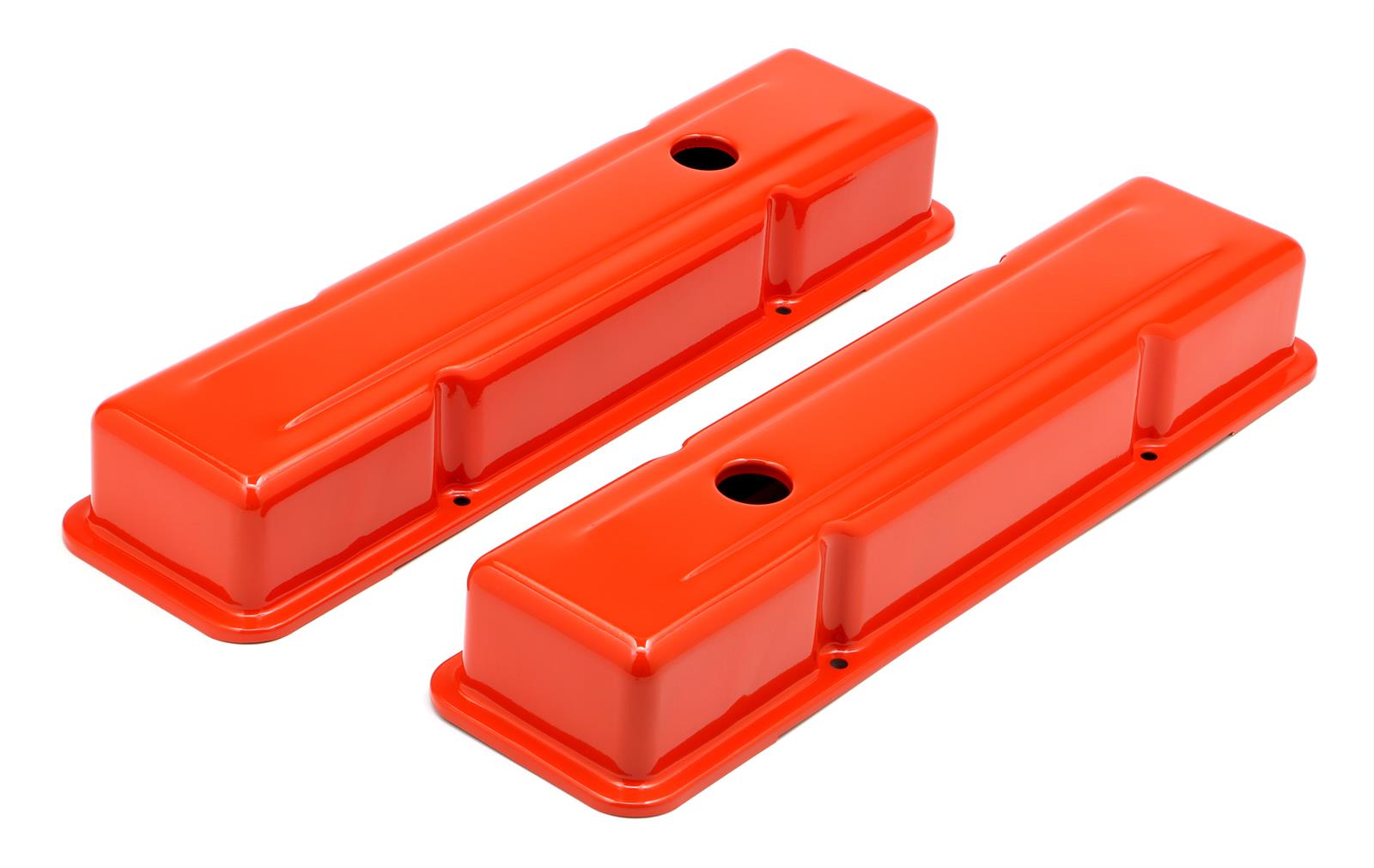 Trans-Dapt Performance Products Valve Covers 9970 Covers, Short, Steel, Orange Powdercoated, Non-Baffled, Chevrolet, Small Block, Pair thumbnail 3