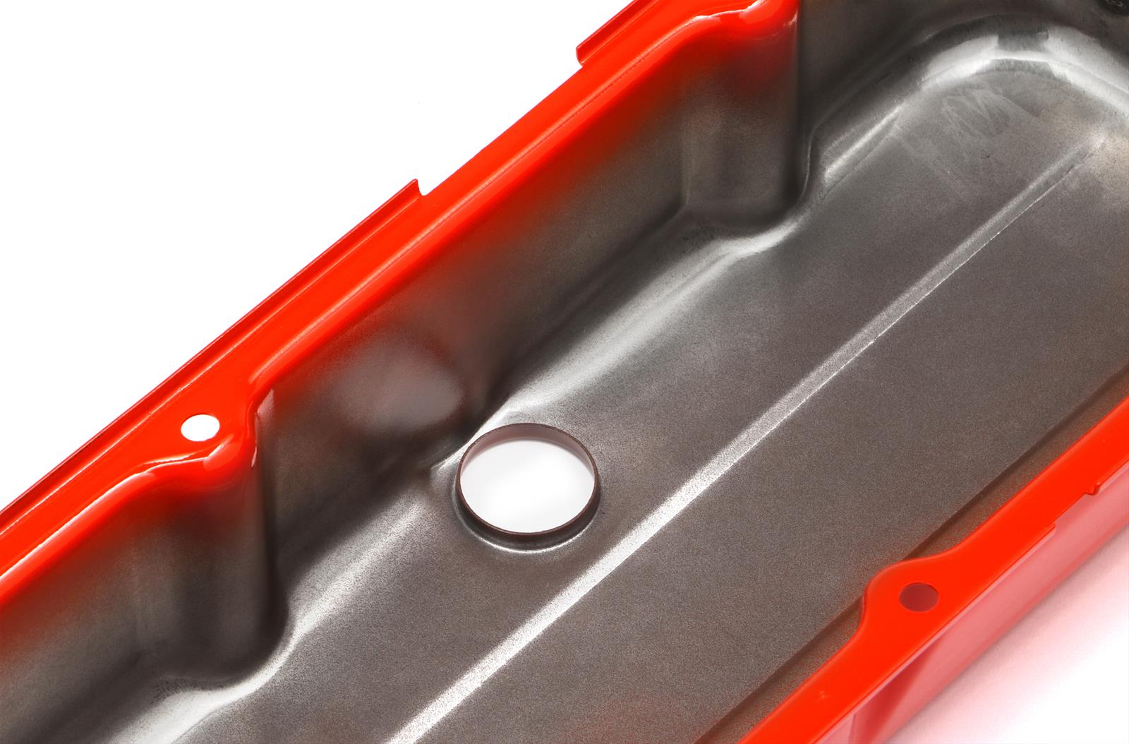 Trans-Dapt Performance Products Valve Covers 9991 Covers, Tall, Steel, Orange Powdercoated, Non-Baffled, Chevrolet, Big Block, Pair thumbnail 2