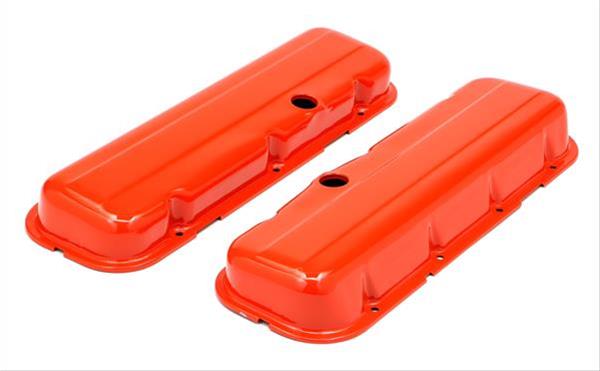 Trans-Dapt Performance Products Valve Covers 9993 Covers, Short, Steel, Orange Powdercoated, Non-Baffled, Chevrolet, Big Block, Pair thumbnail 2