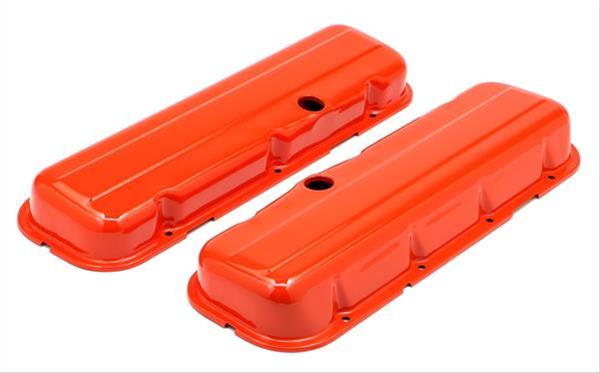 Trans-Dapt Performance Products Valve Covers 9998 Covers, Short, Steel, Orange Powdercoated, Baffled, Chevrolet, Big Block, Pair thumbnail 2