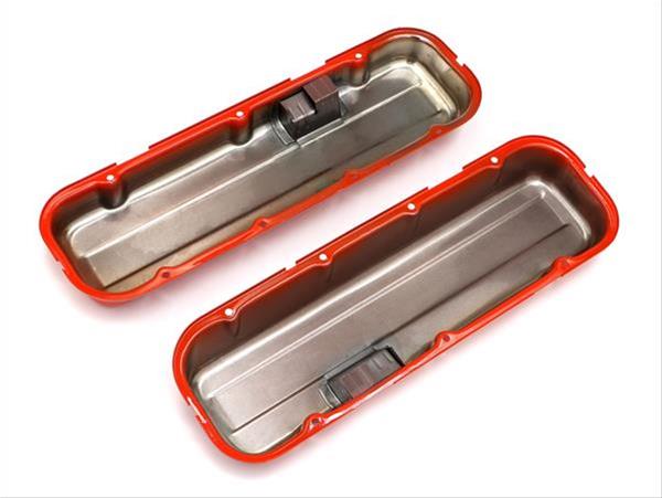 Trans-Dapt Performance Products Valve Covers 9998 Covers, Short, Steel, Orange Powdercoated, Baffled, Chevrolet, Big Block, Pair