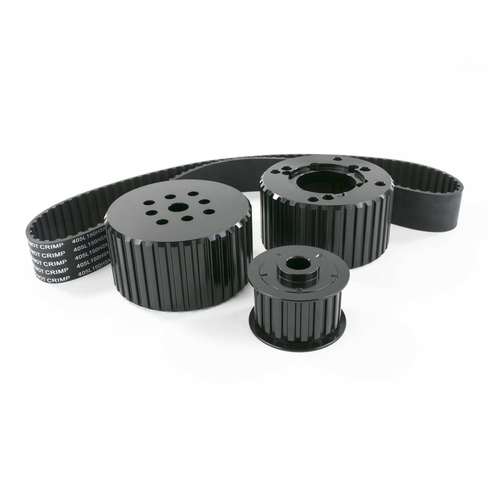 Top Street Performance Pulley Kits 10090BK CHEVY SB V8 ENGINE SHORT WATER PUMP GILMER STYLE PULLEY KIT, BLACK