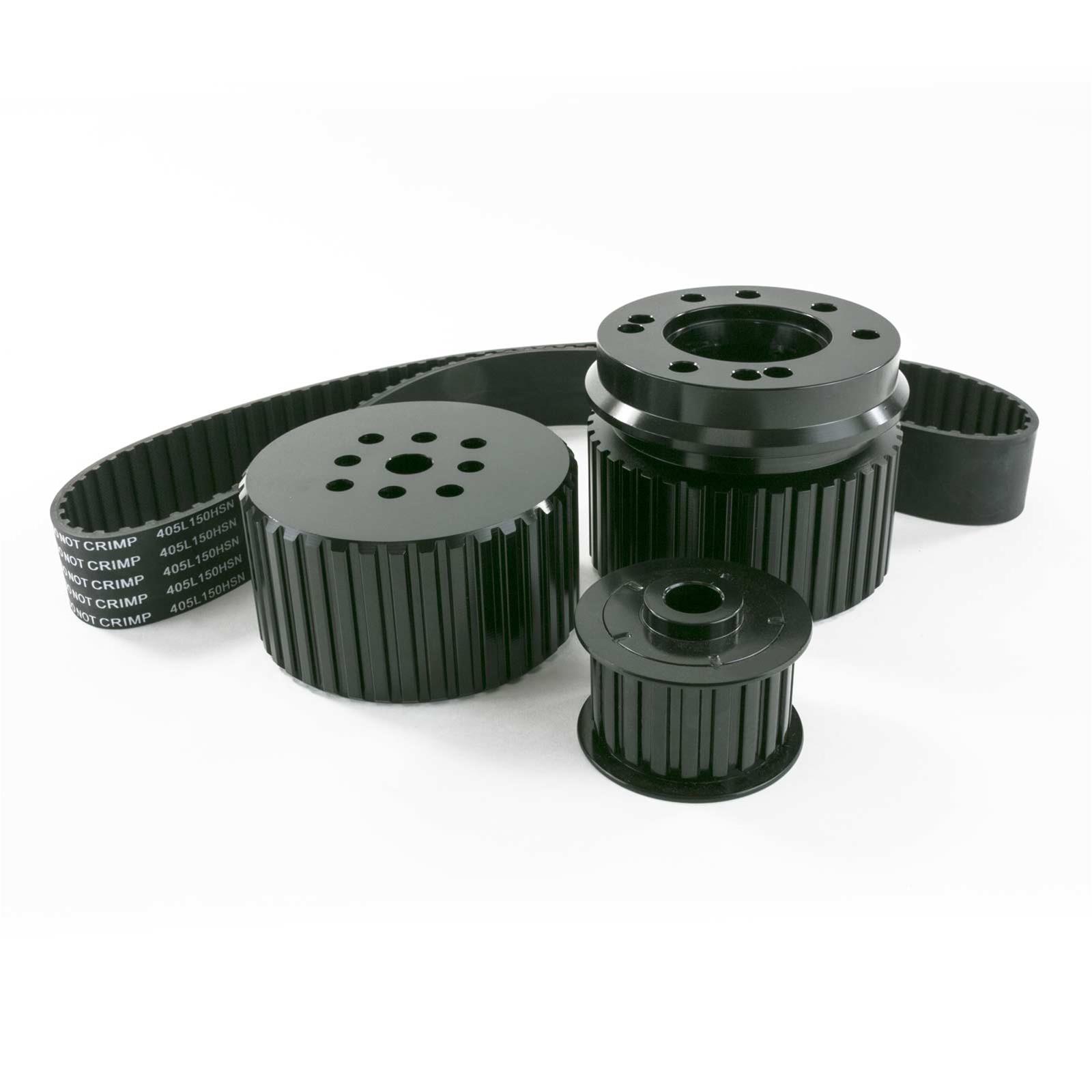 Top Street Performance Gilmer Style Pulley Kits 10091BK Kit, Drive, Standard Ratio, Aluminum, Black, 1.5 in. Belt, Chevy, Small Block, Long Water Pump, Kit