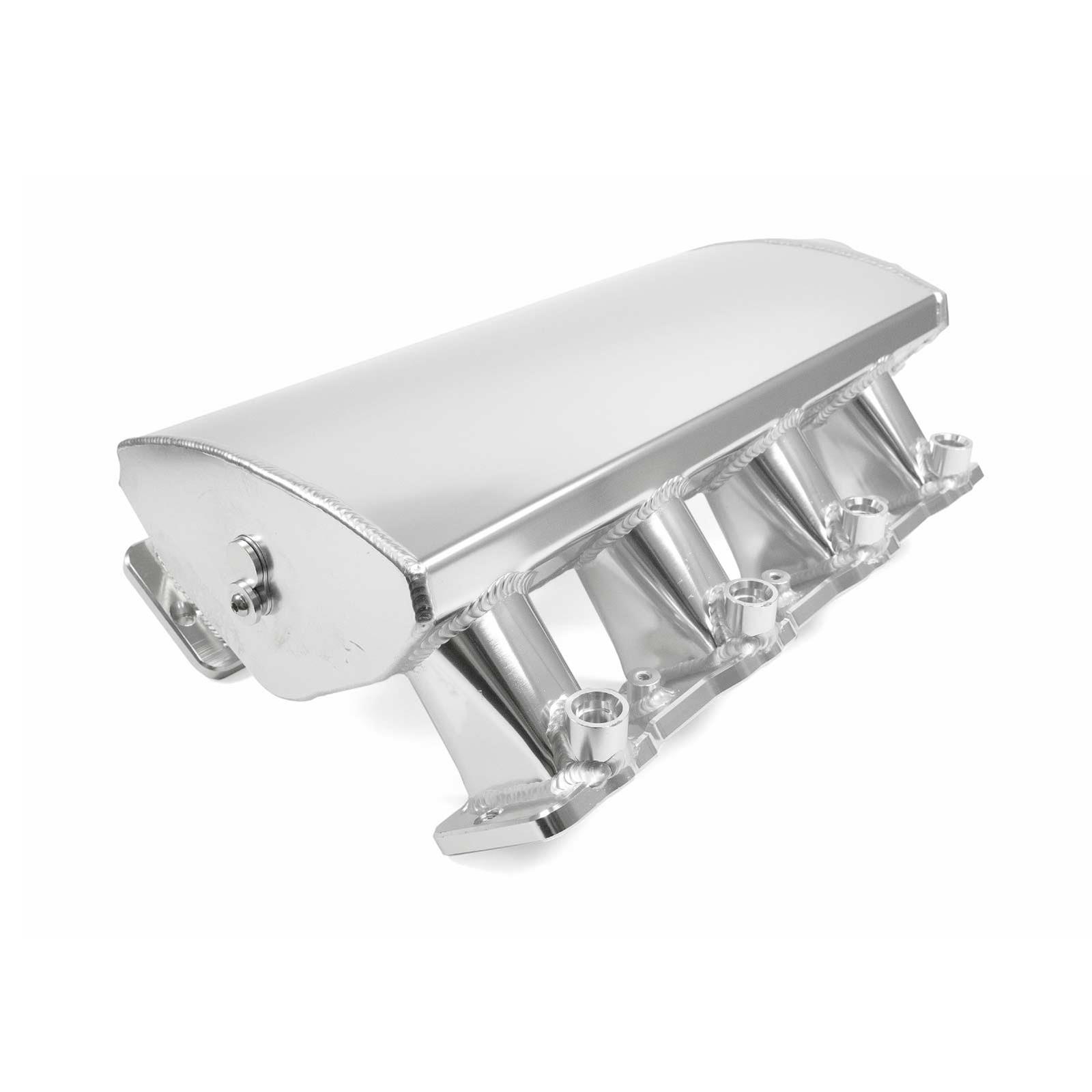 Top Street Performance Velocity Fabricated Aluminum Angled Low-Profile Sheet Metal Intake Manifolds 81003CA Manifold, Fuel Injected, 102mm Bore Size, Aluminum, Clear Anodized, Chevrolet, LS3, L92, Each thumbnail 3