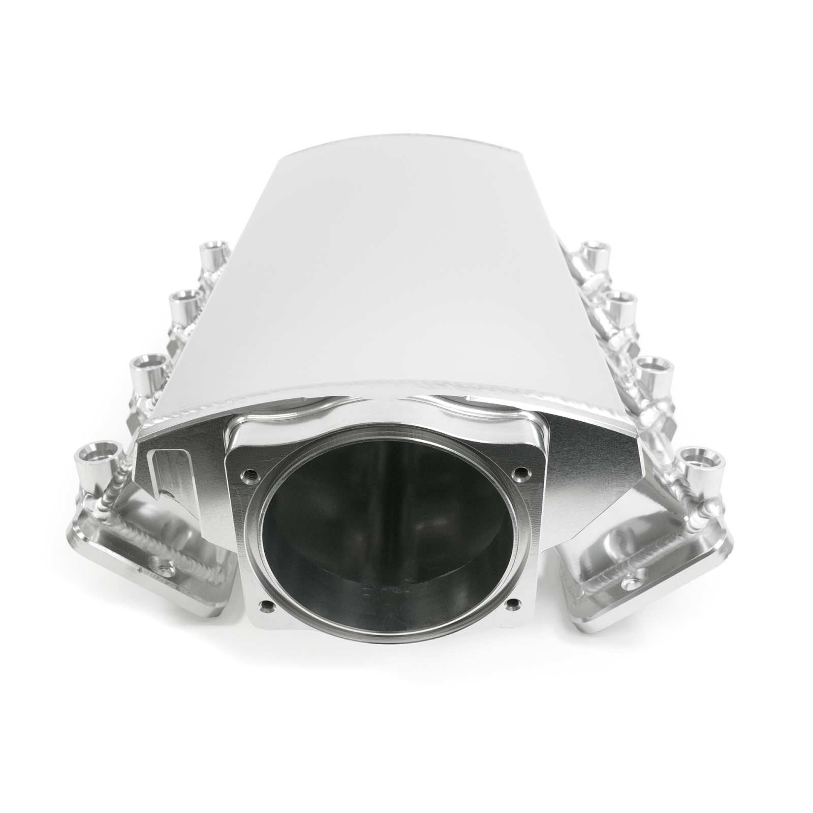 Top Street Performance Velocity Fabricated Aluminum Angled Low-Profile Sheet Metal Intake Manifolds 81003CA Manifold, Fuel Injected, 102mm Bore Size, Aluminum, Clear Anodized, Chevrolet, LS3, L92, Each thumbnail 4