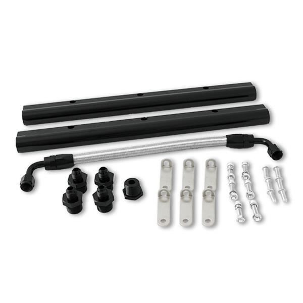 Top Street Performance Billet Aluminum High Fuel Rail Kits 81009BK Rails, Aluminum, Black Anodized, Fittings, Chevy, Kit