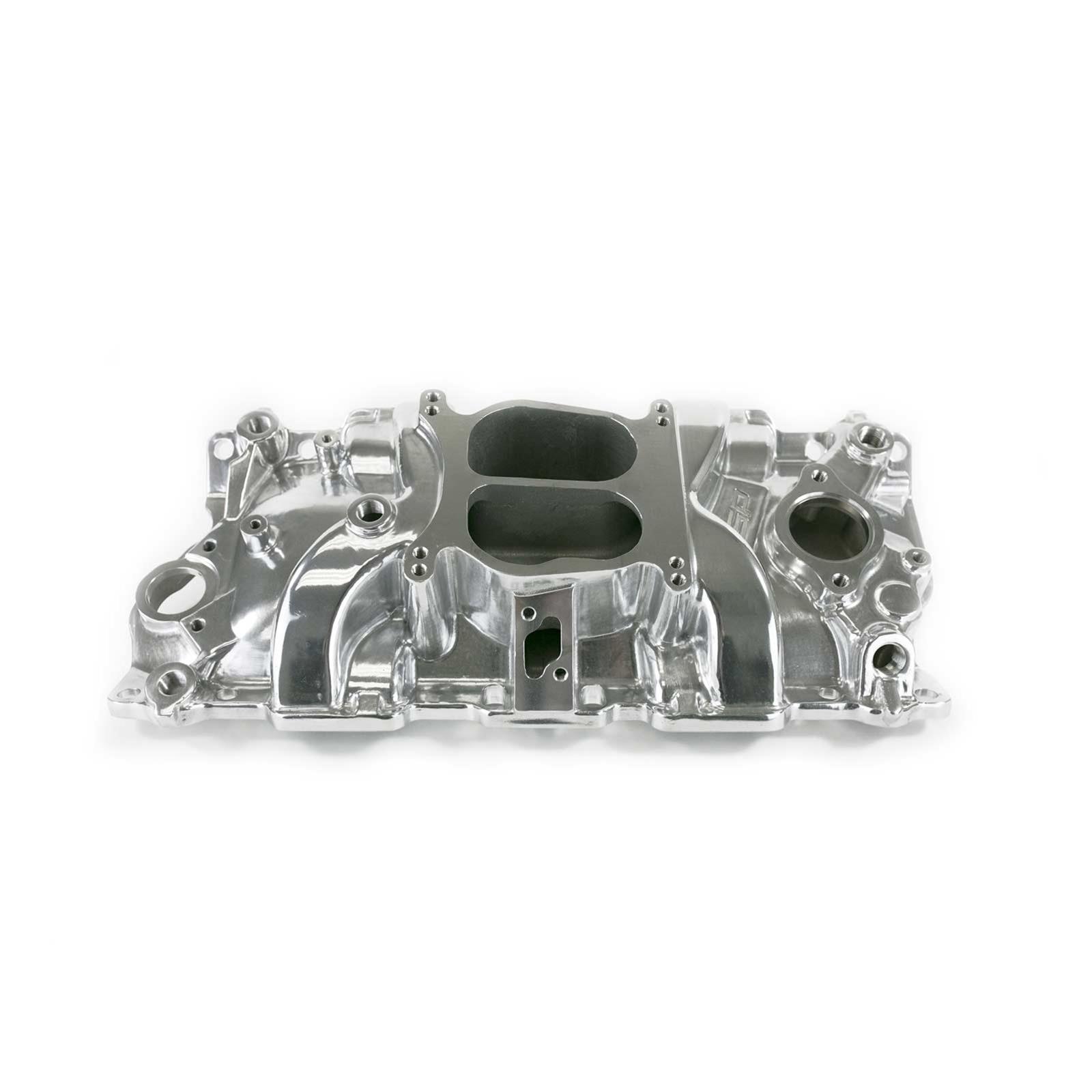Top Street Performance High Dual Plane Intake Manifolds 82000 Manifold, Plane, Aluminum, Polished, Square/Spread Bore, Chevy Small Block, Each thumbnail 2