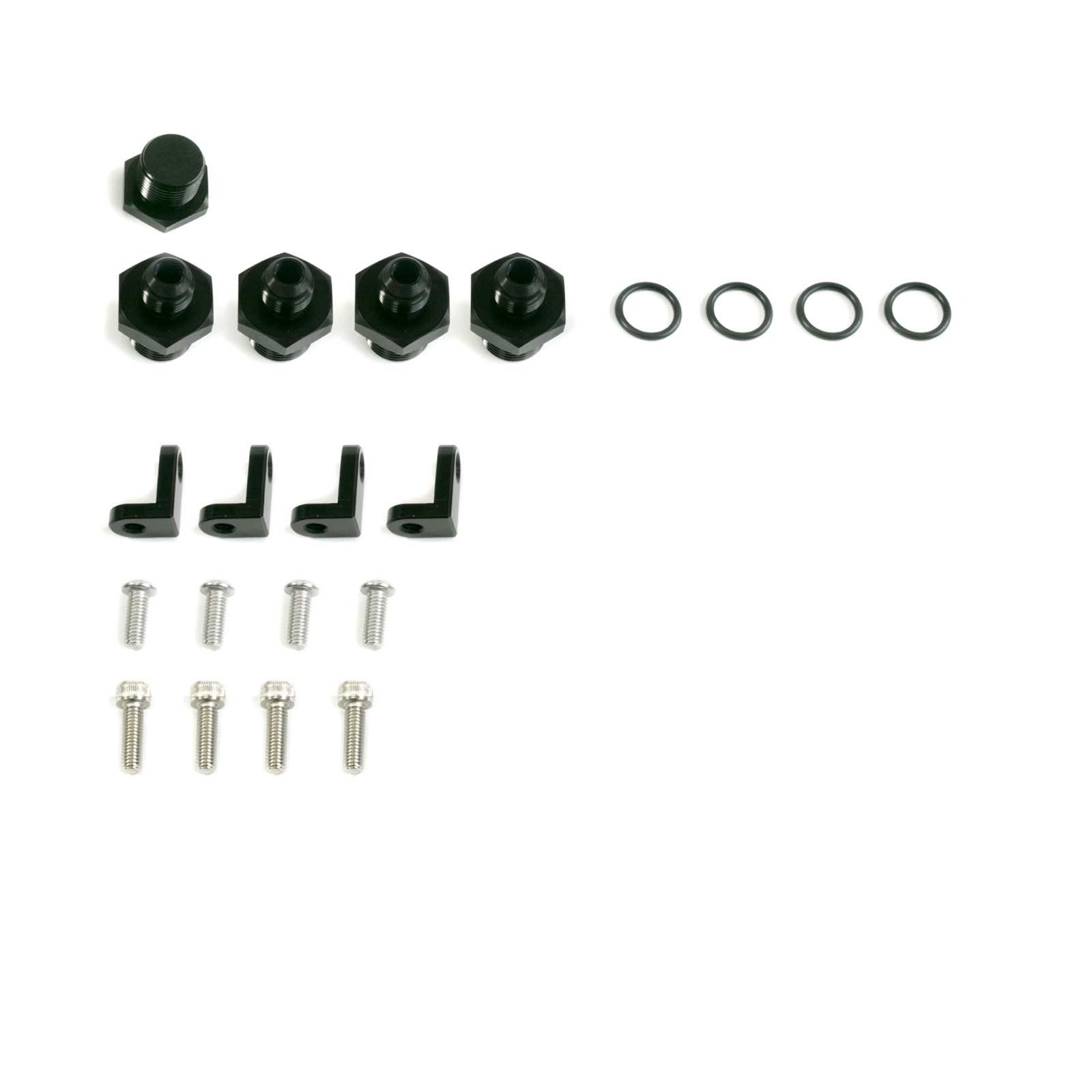 Top Street Performance Billet Aluminum High Fuel Rail Kits 84051BK Rails, Aluminum, Black Anodized, Fittings, Ford, Kit thumbnail 2