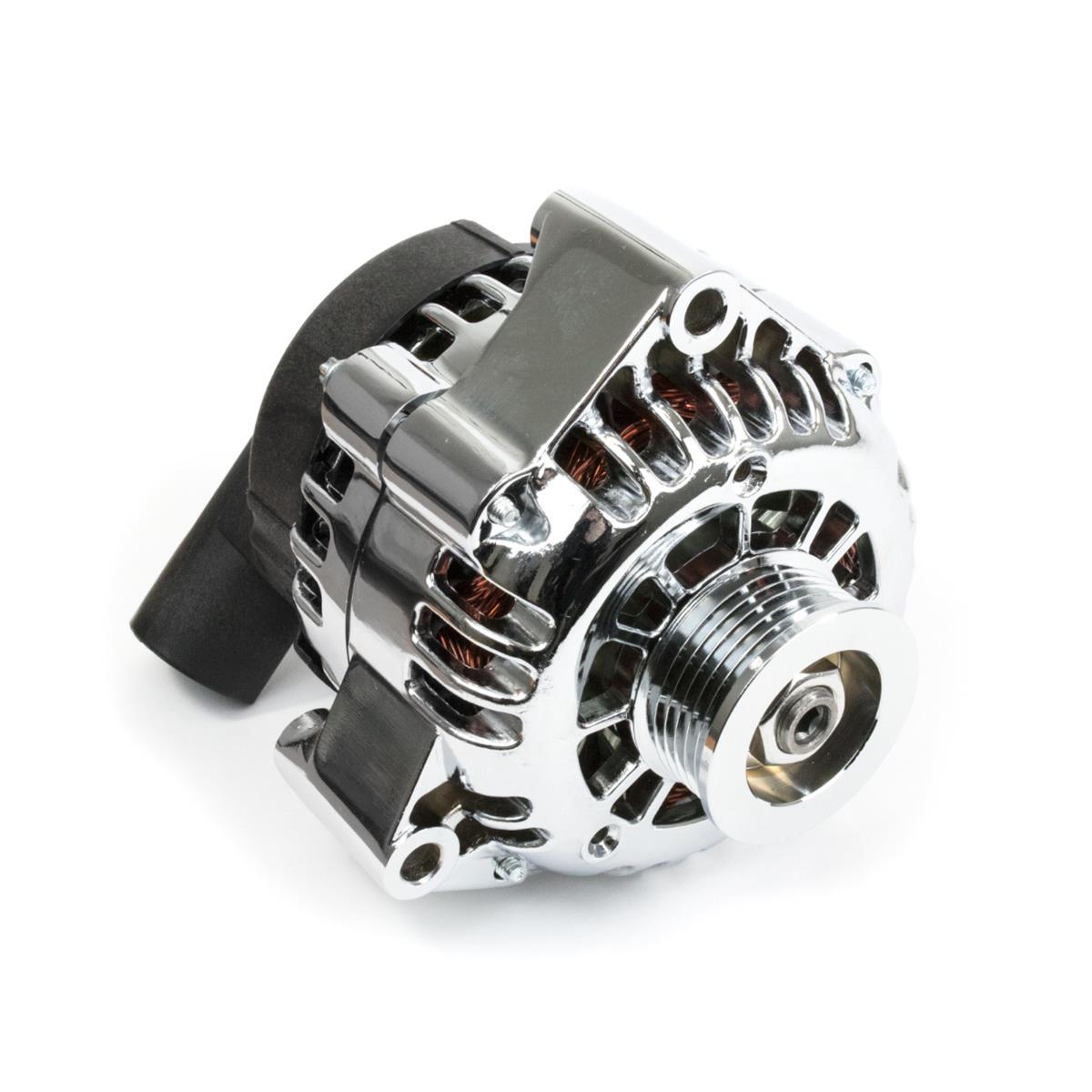 Top Street Performance Alternators for 1998-2002 CAMARO, FIREBIRD - ES1025C Alternator, GM CS130D, Internal Regulator, 180 Amp, Chrome, V-Belt, Chevrolet, Pontiac, Each