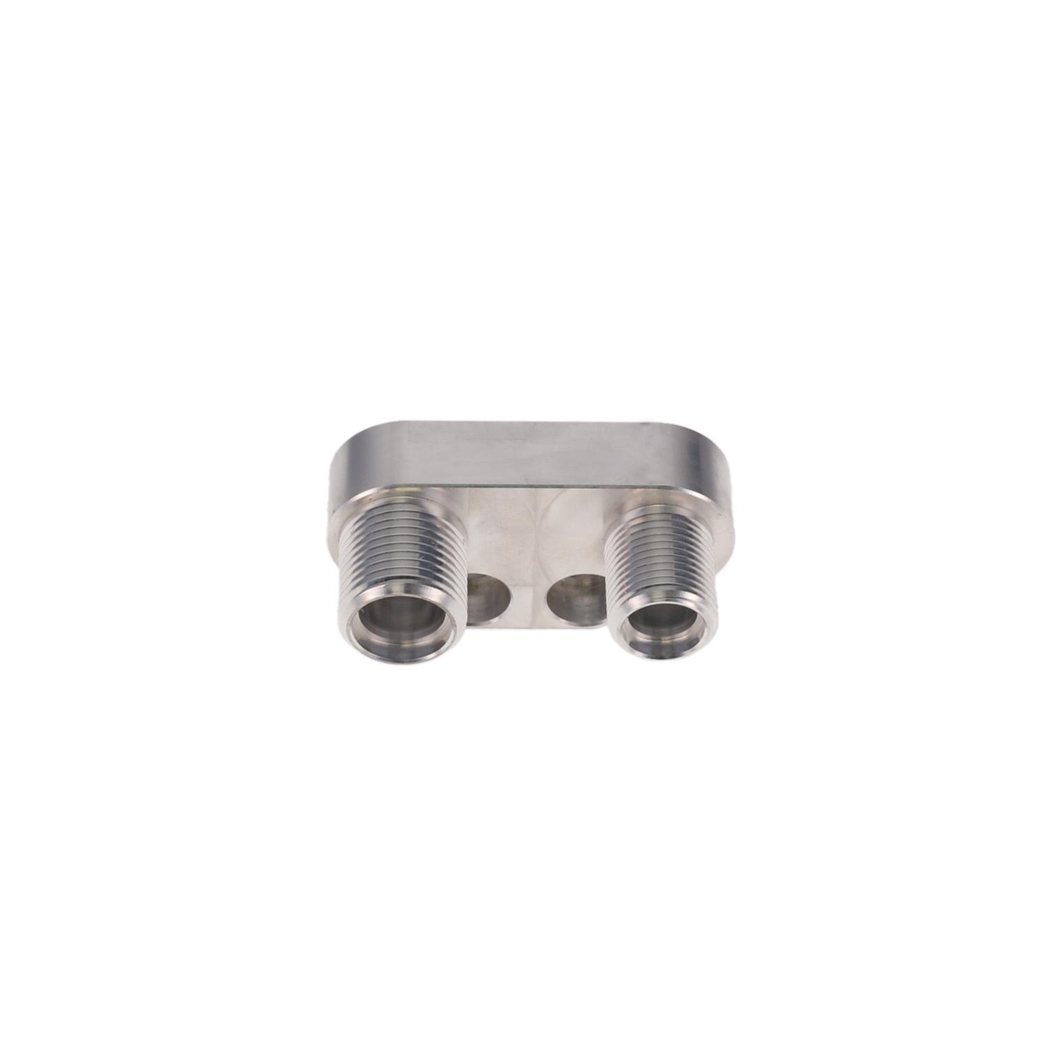Top Street Performance Air Conditioner Compressor Manifold Fittings HC5100CA VERTICL A/C COMPRESSOR MANIFOLD, CHROME thumbnail 2