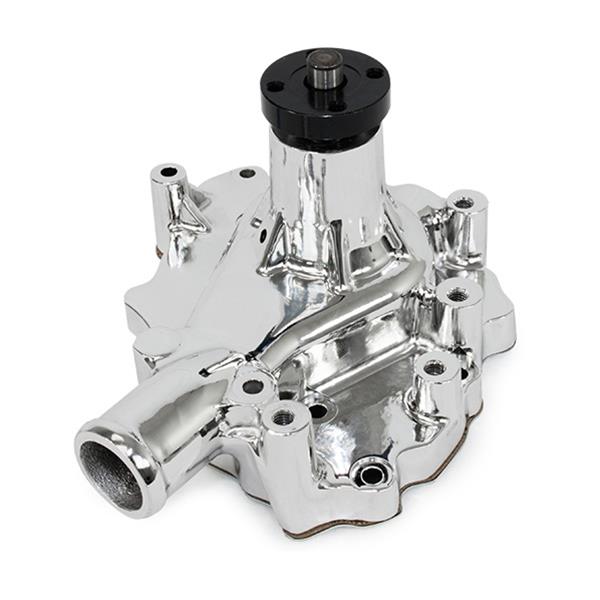 Top Street Performance High-Flow Mechanical Water Pumps HC8050C Pump, Mechanical, Long, High-Volume, Clockwise, Aluminum, Chrome, Ford, Small Block, Each