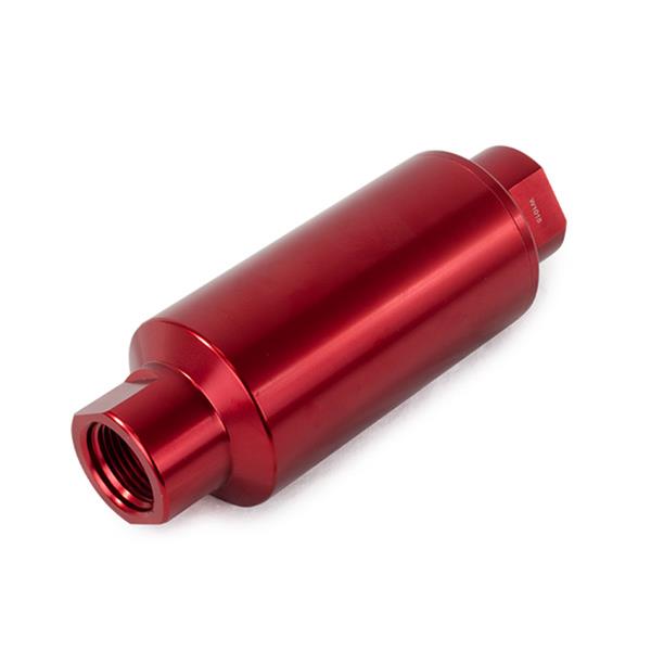 Top Street Performance Fuel Filters JM1021R ALUMINUM INLINE FUEL FILTER WITH 10 MICRON ELEMENT, ORB-10, RED thumbnail 2