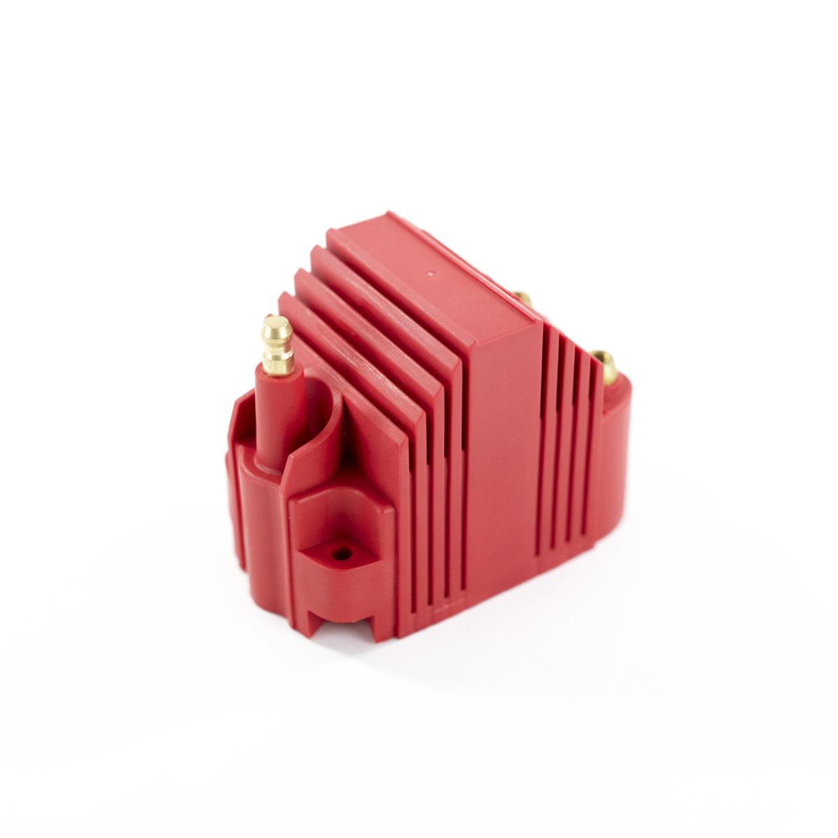 Top Street Performance Ignition Coils JM6924R COMPACT EXTERNAL E-CORE IGNITION COIL 40K VOLT, RED