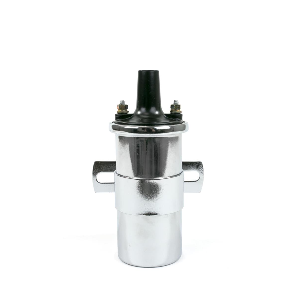 Top Street Performance High Ignition Coils JM6927C Coil, Remote Mount, Oil-Filled, Female/Socket, Chrome, 45,000 Volt, Round, Each