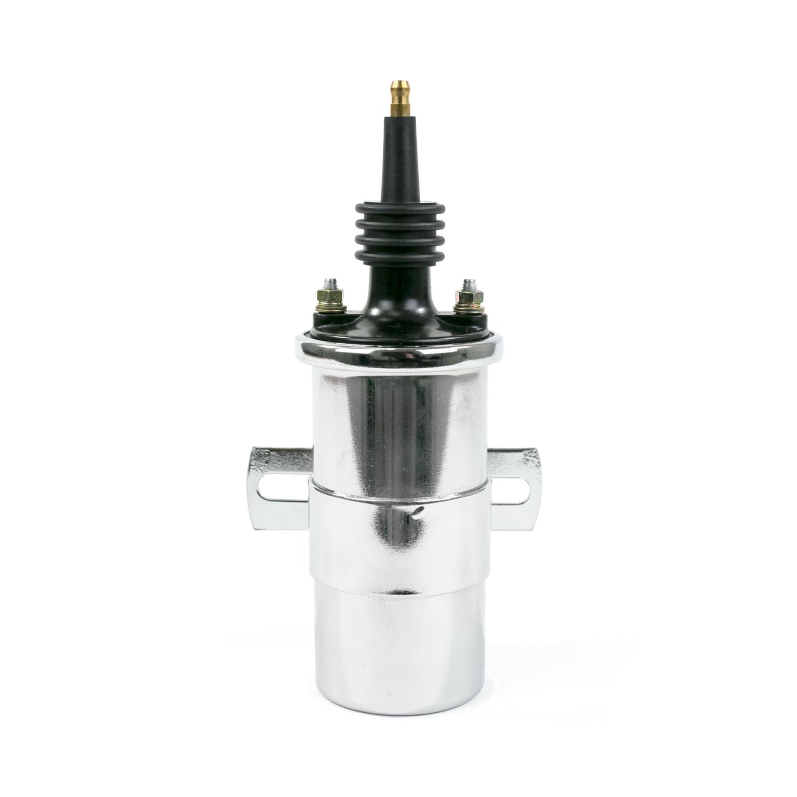 Top Street Performance Ignition Coils JM6928C IGNITION COIL - CANISTER ROUND OIL-FILLED, 45K VOLT, MALE SOCKET, INCLUDING MOUNTING KIT, CHROME