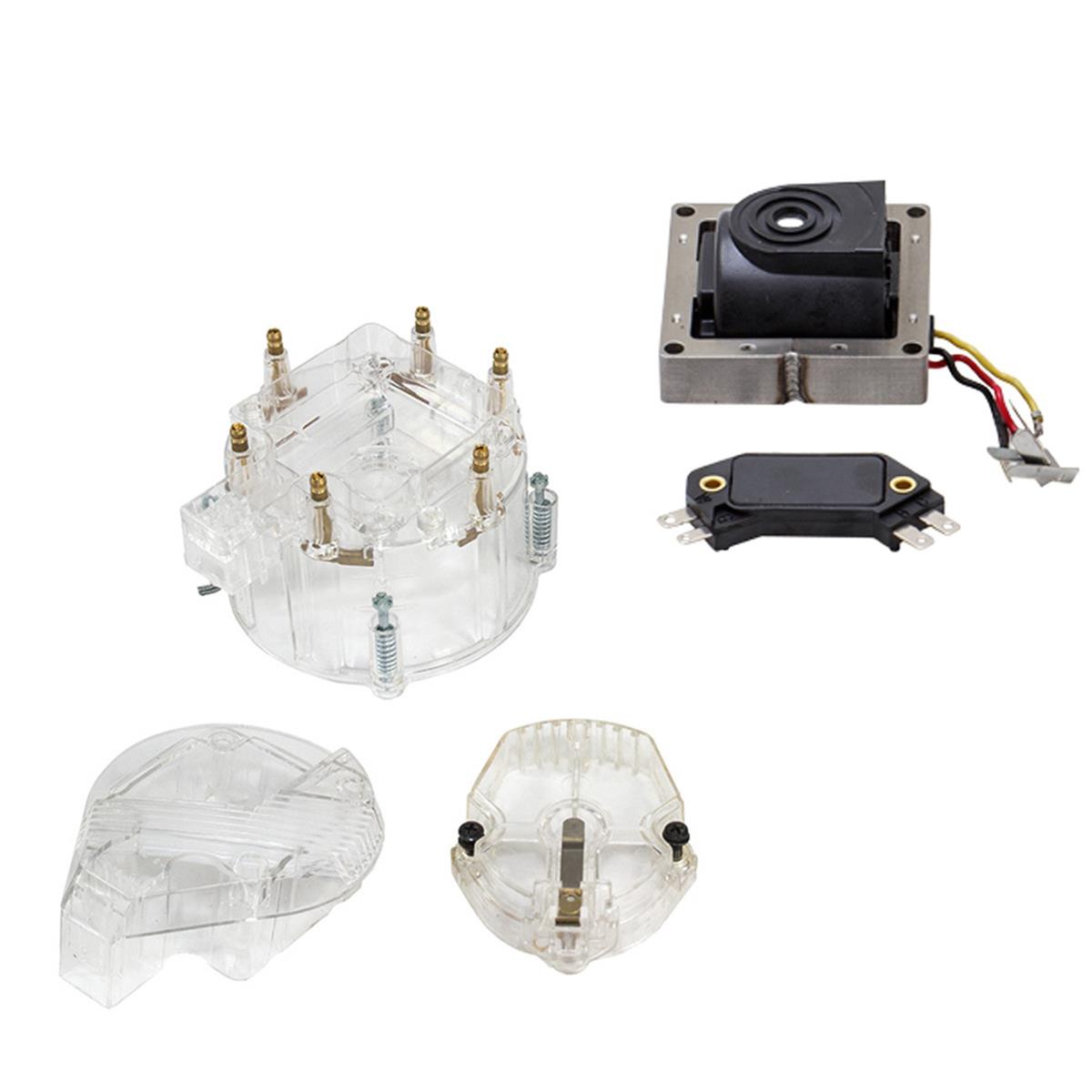 Top Street Performance HEI Distributor Upgrade Kits JM6993CL-KT TUNE-UP KIT - OEM CAP, ROTOR, 65K VOLT COIL & MODULE, 6-CYLINDER ENGINE , CLEAR