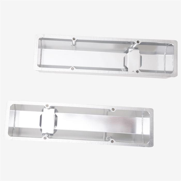 Top Street Performance Fabricated Aluminum Valve Covers JM8091-7CA Covers, Tall, Aluminum, Clear Anodized, Long Bolt, Chevrolet, Small Block, Pair thumbnail 3