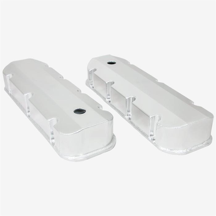 Top Street Performance Fabricated Aluminum Valve Covers JM8092-8CA ALUMINUM TALL FABRICATED VALVE COVER - CHEVY BB, SHORT BOLT, WITH BREATHER HOLE, CLEAR ANODIZED thumbnail 2