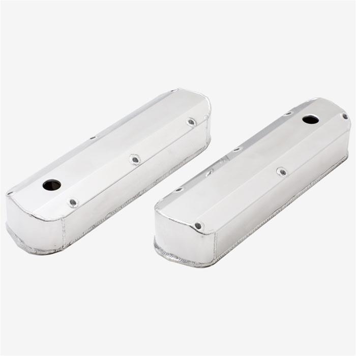 Top Street Performance Fabricated Aluminum Valve Covers JM8093-7P ALUMINUM TALL FABRICATED VALVE COVER - FORD SB, LONG BOLT, WITH BREATHER HOLE, POLISHED