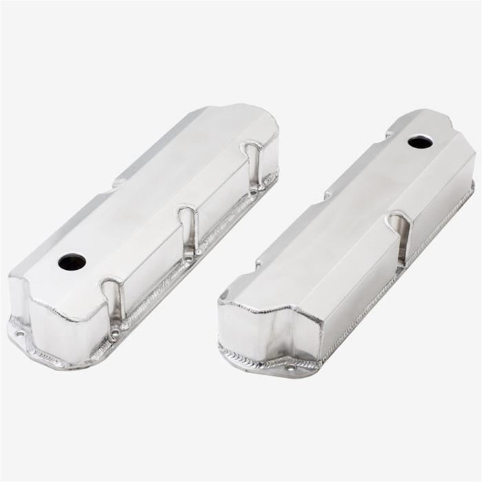 Top Street Performance Fabricated Aluminum Valve Covers JM8093-8P ALUMINUM TALL FABRICATED VALVE COVER - FORD SB, SHORT BOLT, WITH BREATHER HOLE, POLISHED