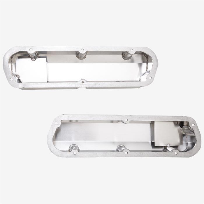 Top Street Performance Fabricated Aluminum Valve Covers JM8093-8P ALUMINUM TALL FABRICATED VALVE COVER - FORD SB, SHORT BOLT, WITH BREATHER HOLE, POLISHED thumbnail 3