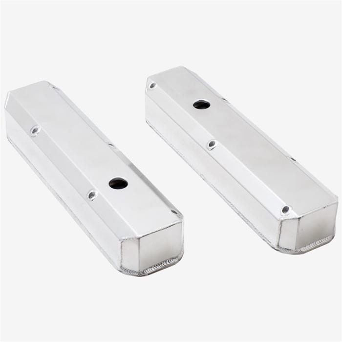 Top Street Performance Fabricated Aluminum Valve Covers JM8096-7P Covers, Tall, Aluminum, Polished, Long Bolt Design, Mopar, Small Block, Pair thumbnail 2