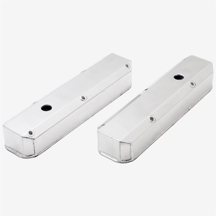 Top Street Performance Fabricated Aluminum Valve Covers JM8096-7P Covers, Tall, Aluminum, Polished, Long Bolt Design, Mopar, Small Block, Pair