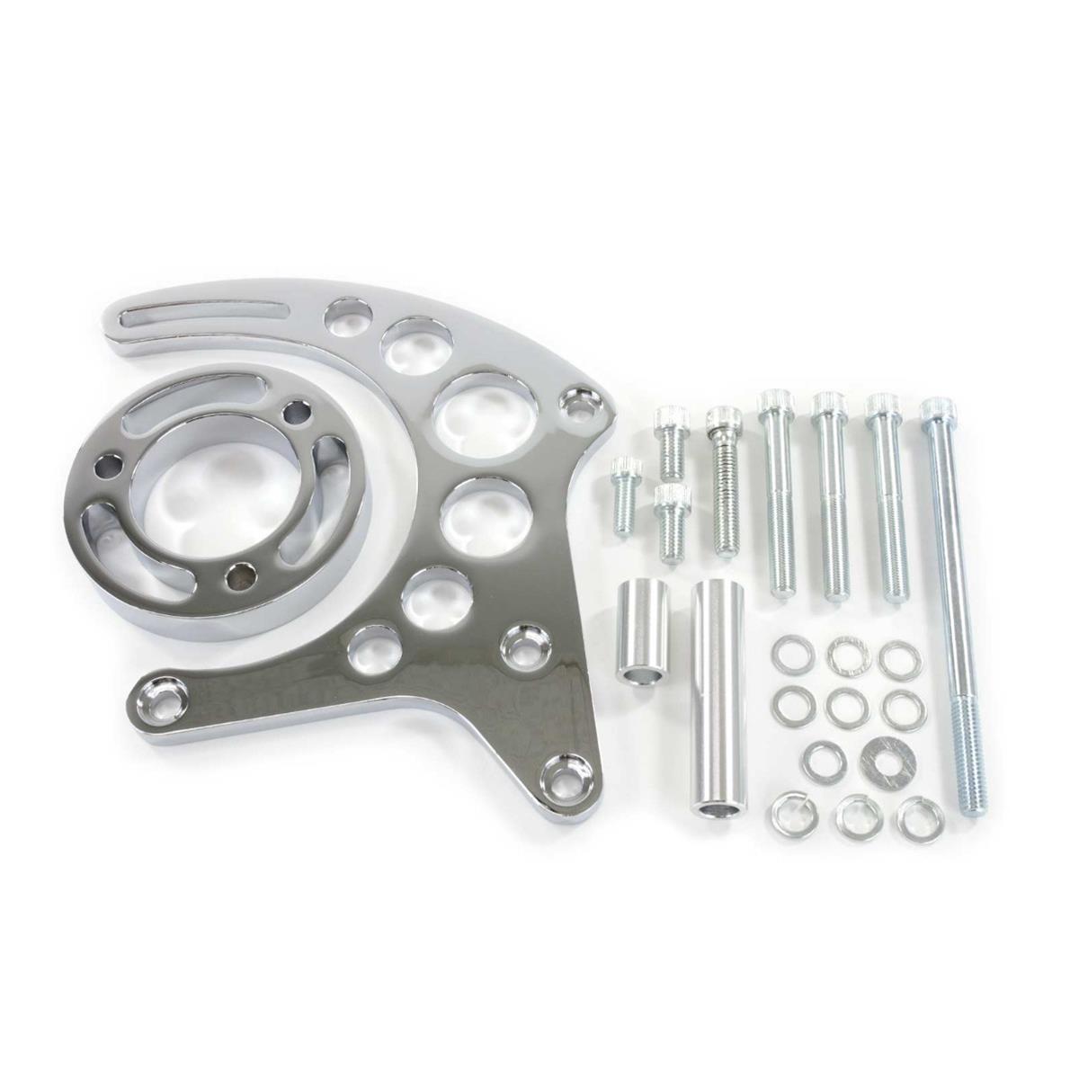 Top Street Performance Alternator Brackets JM9121C SBC ALTERNATOR BRACKET FOR GILMER BELT DRIVE KIT, CHROME