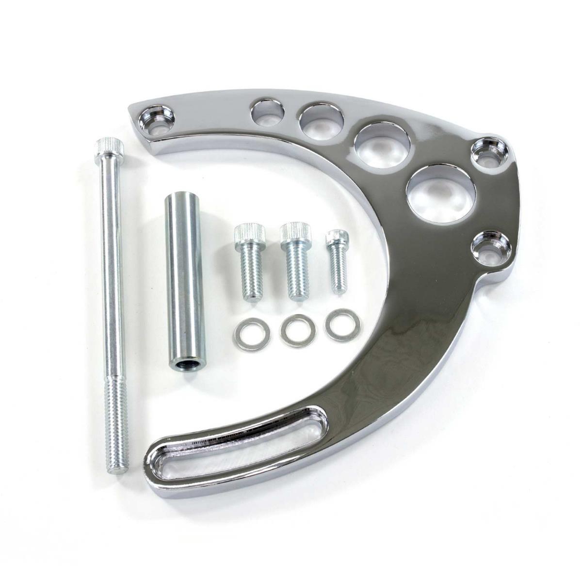 Top Street Performance Alternator Brackets JM9133C Bracket, Chevy BB, Mid Mount, Billet Aluminum, Chrome, Kit