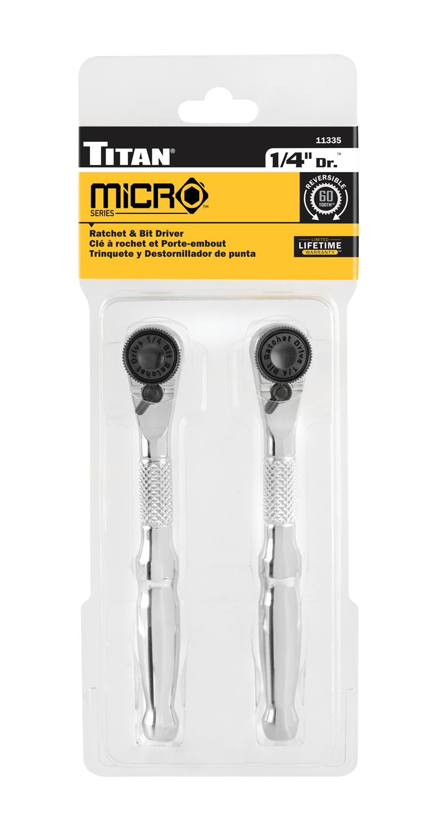 Titan Tools 11335 Titan 2-Piece 1/4 in. Drive Micro Ratchet and