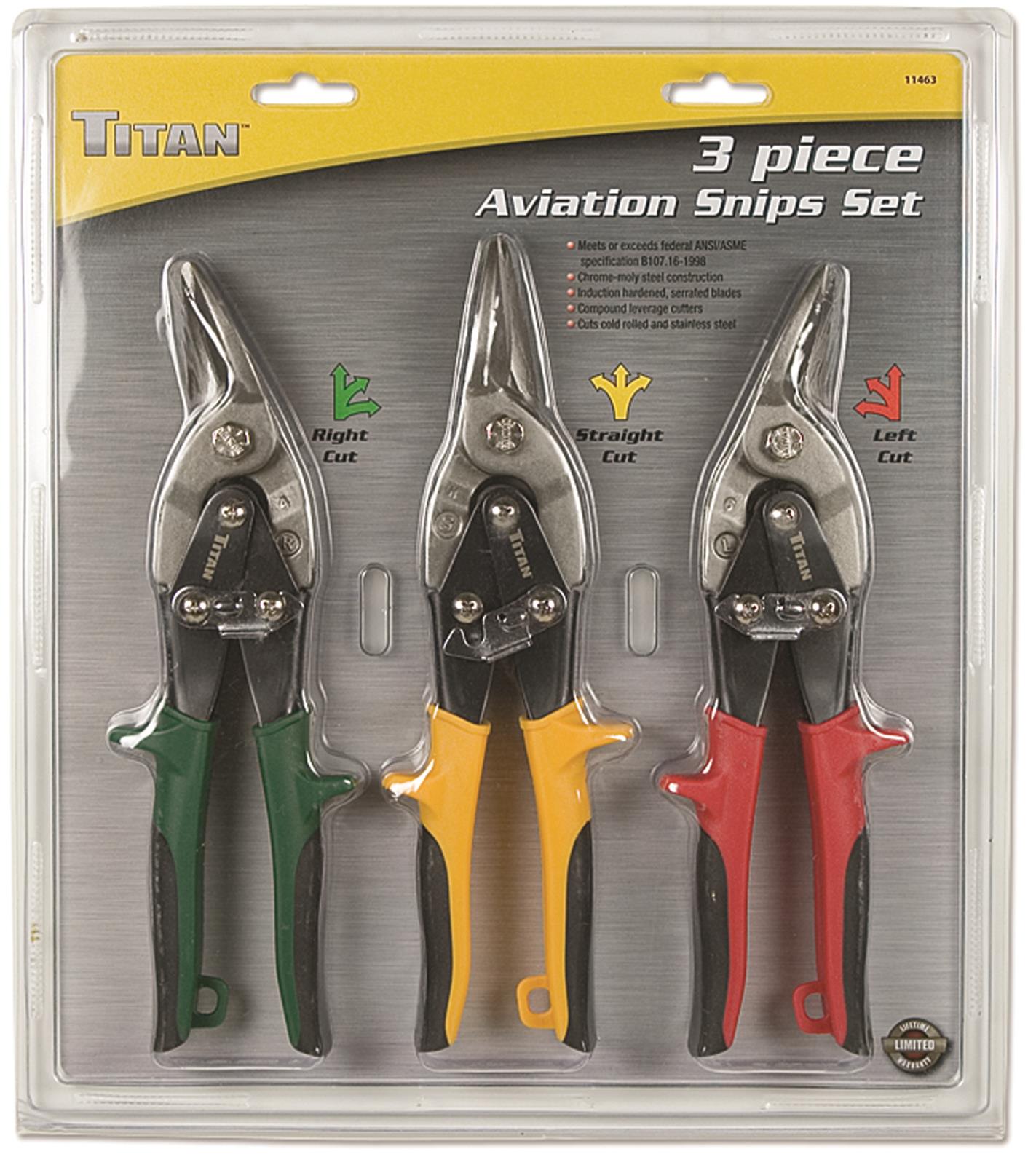 Titan Tools 11463 Titan 3-Piece Aviation Tin Snips | Summit Racing