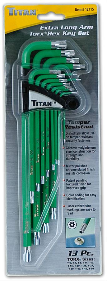 Titan Tools 12715 Titan Extra-Long Arm Tamper-Resistant Star Key