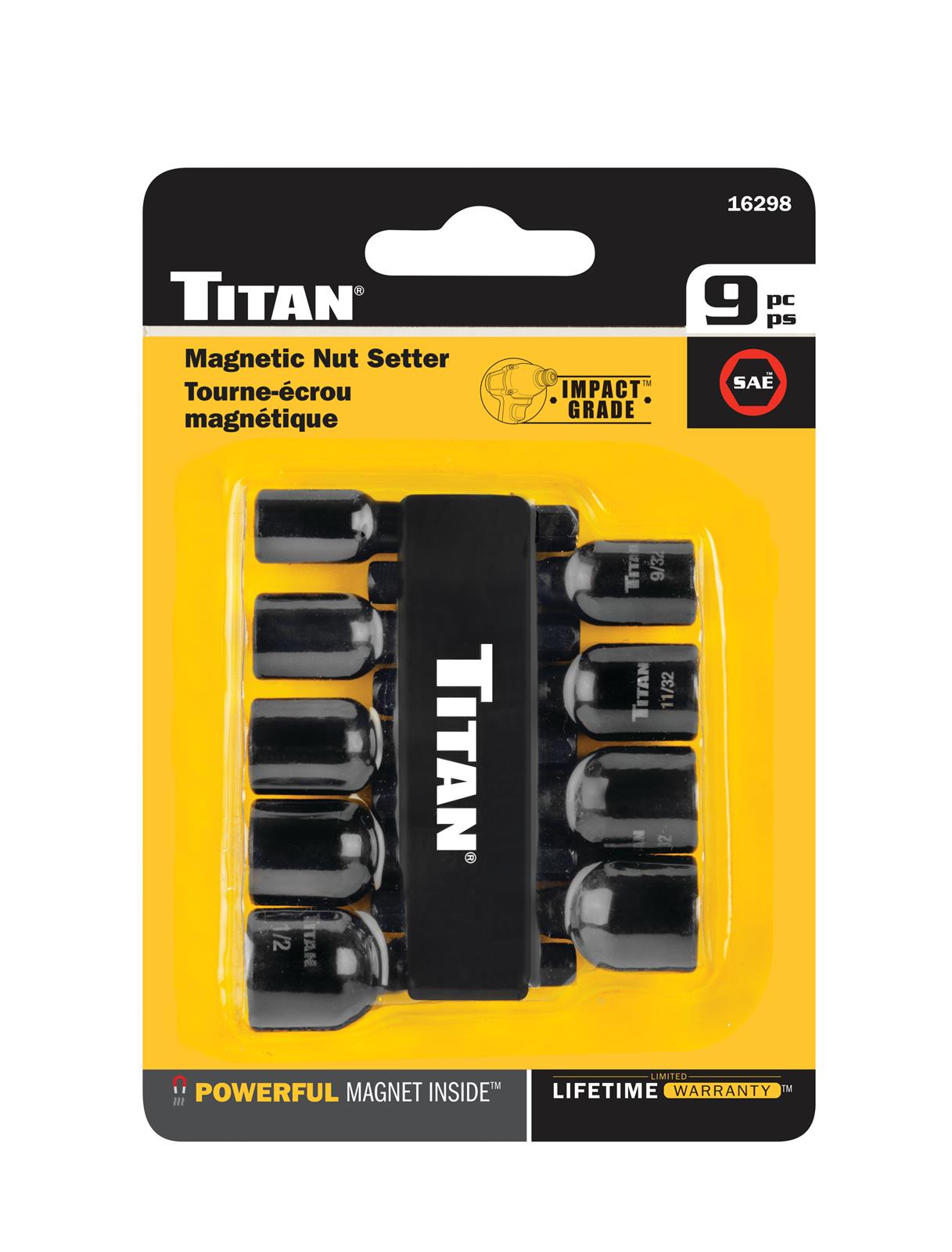 Titan Tools 16298 Titan 9-Piece SAE Magnetic Nut Setters | Summit