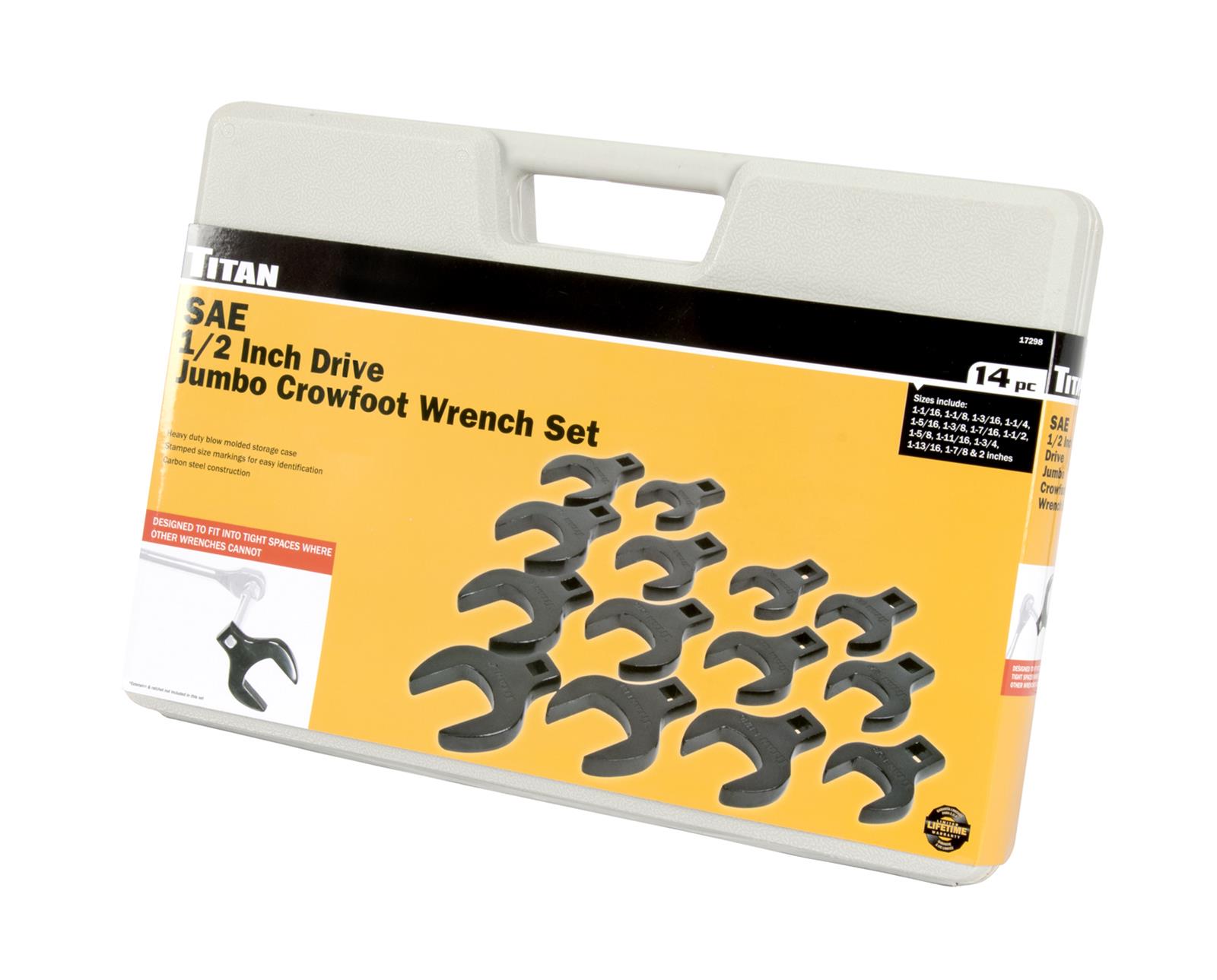 Titan Tools 17298 Titan 1/2 in. Drive Jumbo Crowsfoot Wrenches Summit