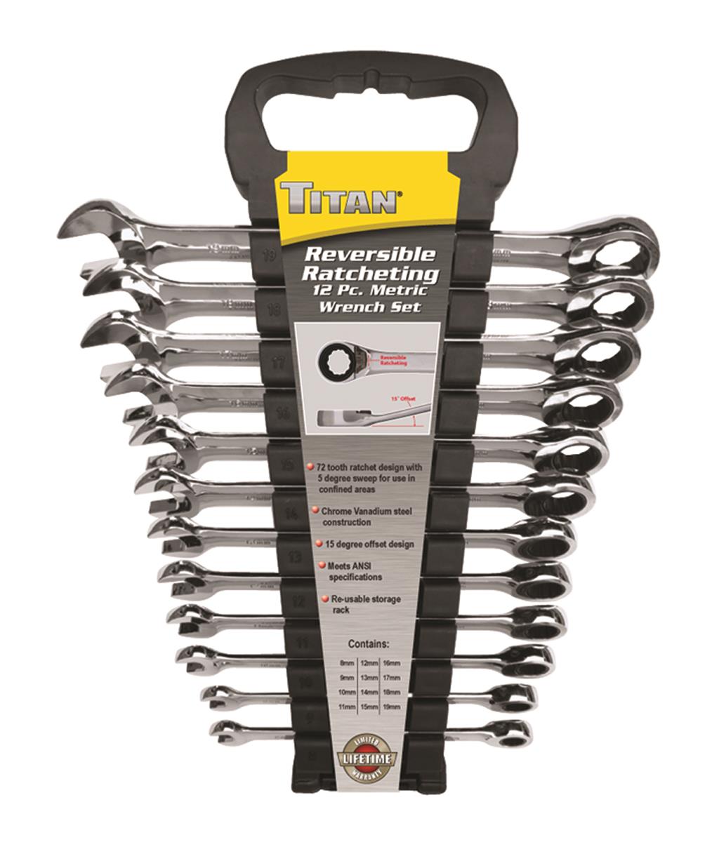 Titan Tools 17365 Titan 12-Piece Metric Reversible Wrench Sets | Summit ...