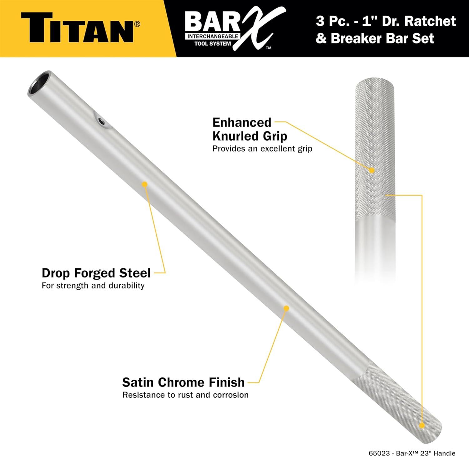 Titan Tools 61323 Titan Bar-X 3-Piece Interchangeable Ratchet and
