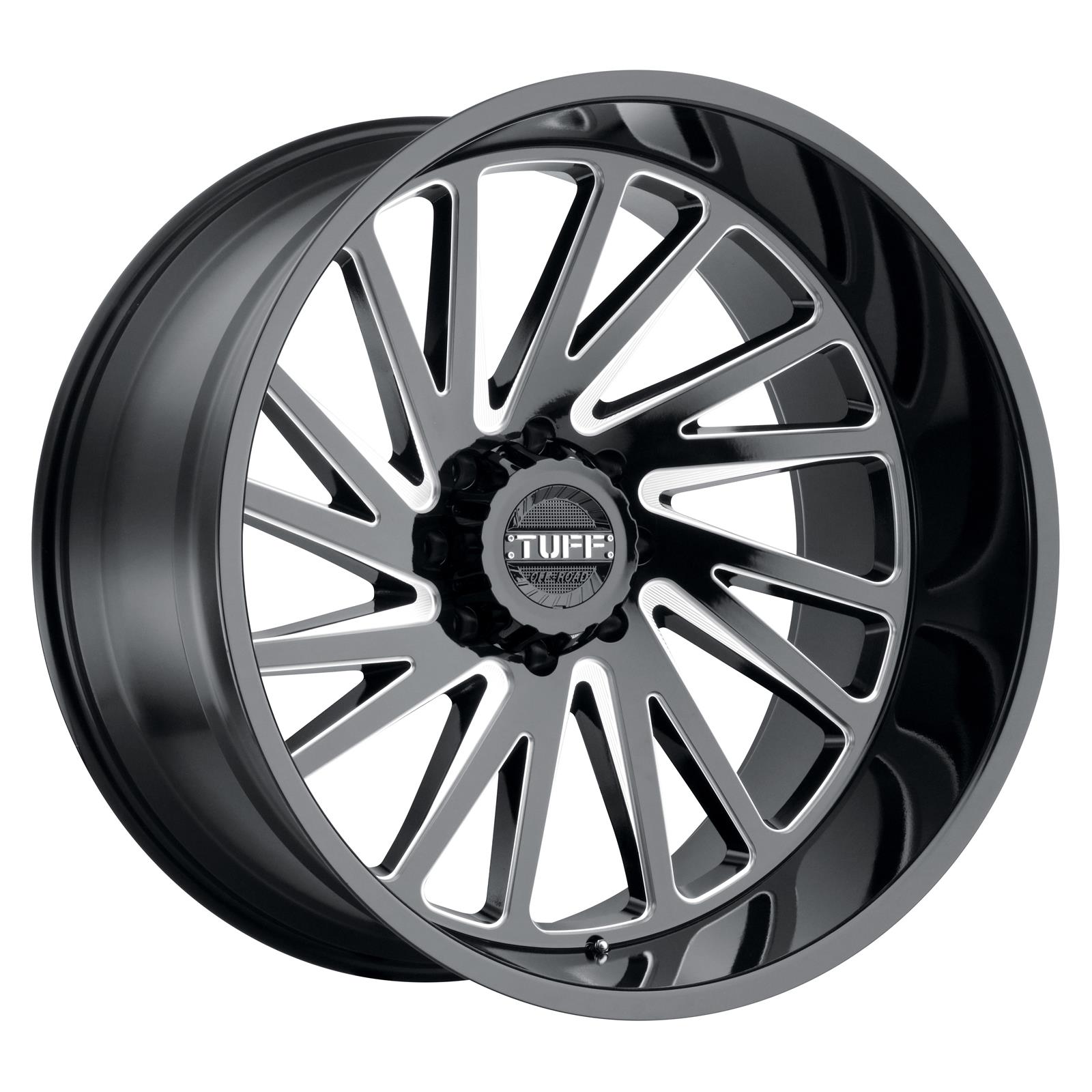 Tuff Wheels T2A True Directional Gloss Black Wheels with Milled Spokes