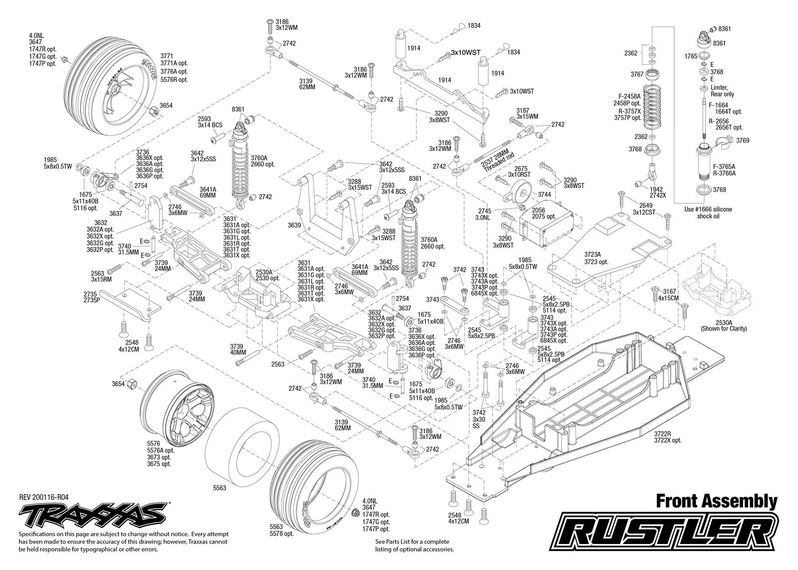 traxxas rustler dimensions