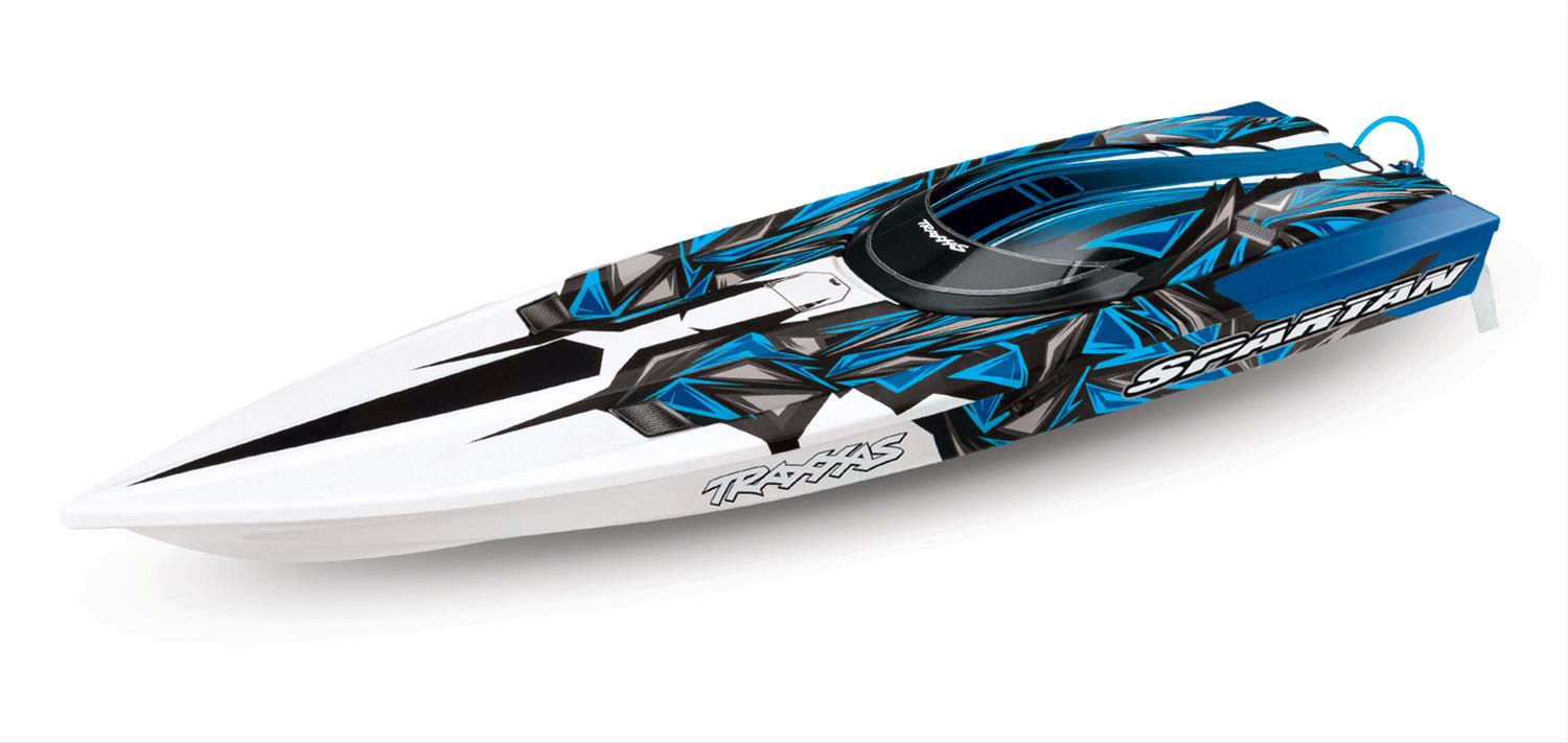 Traxxas 57076-4-BLUEX Traxxas Spartan Brushless Race Boats with
