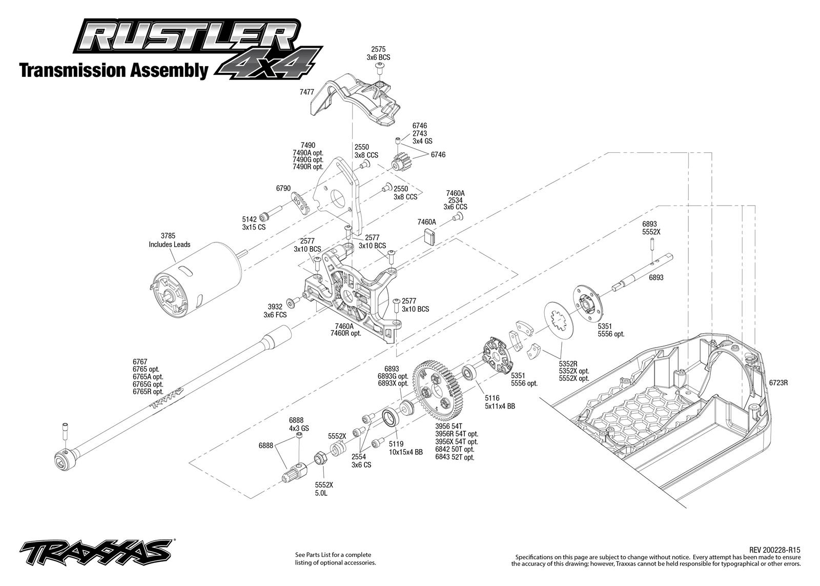 traxxas rustler dimensions