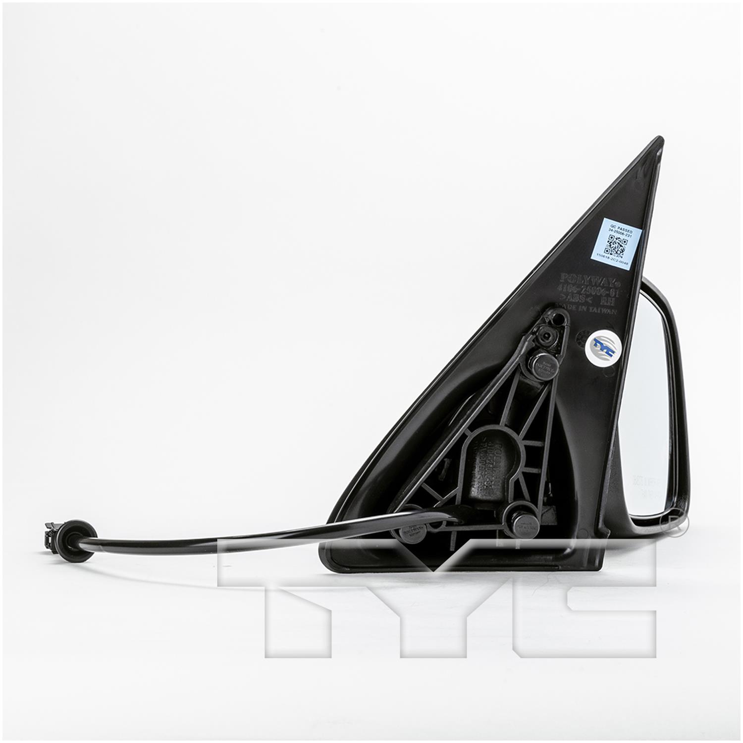 TYC Passenger Side Mirror For Jeep Liberty - Manual Folding Power Non-Heated Black