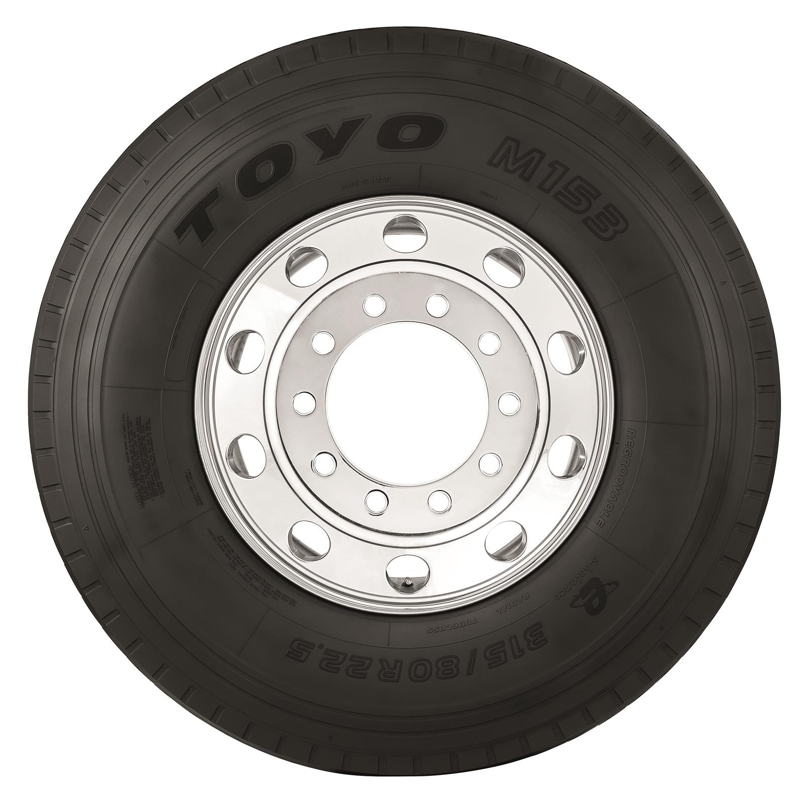 Toyo M153 Tires 315/80-22.5 Tire, M153, 315/80R22.5, Radial, Regional, Each