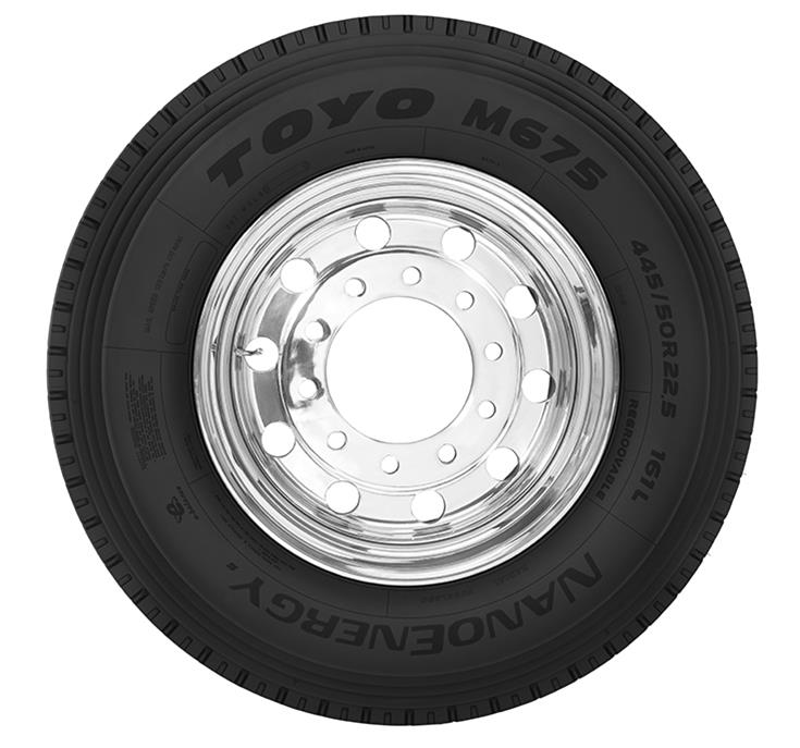 Toyo M675 Tires 445/50-22.5 Tire, M675, 445/50-22.50, Radial, Blackwall, Speed Rating L, Each