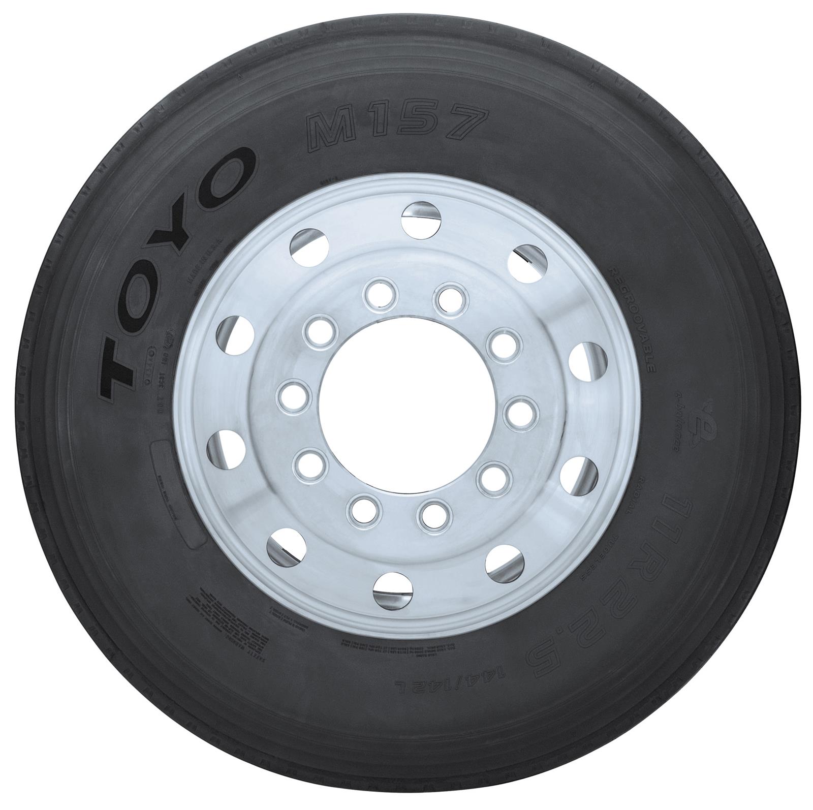 Toyo M157 Tires 11-24.5 Tire, M157, 11R24.50, Radial, Extreme Long Haul, Each