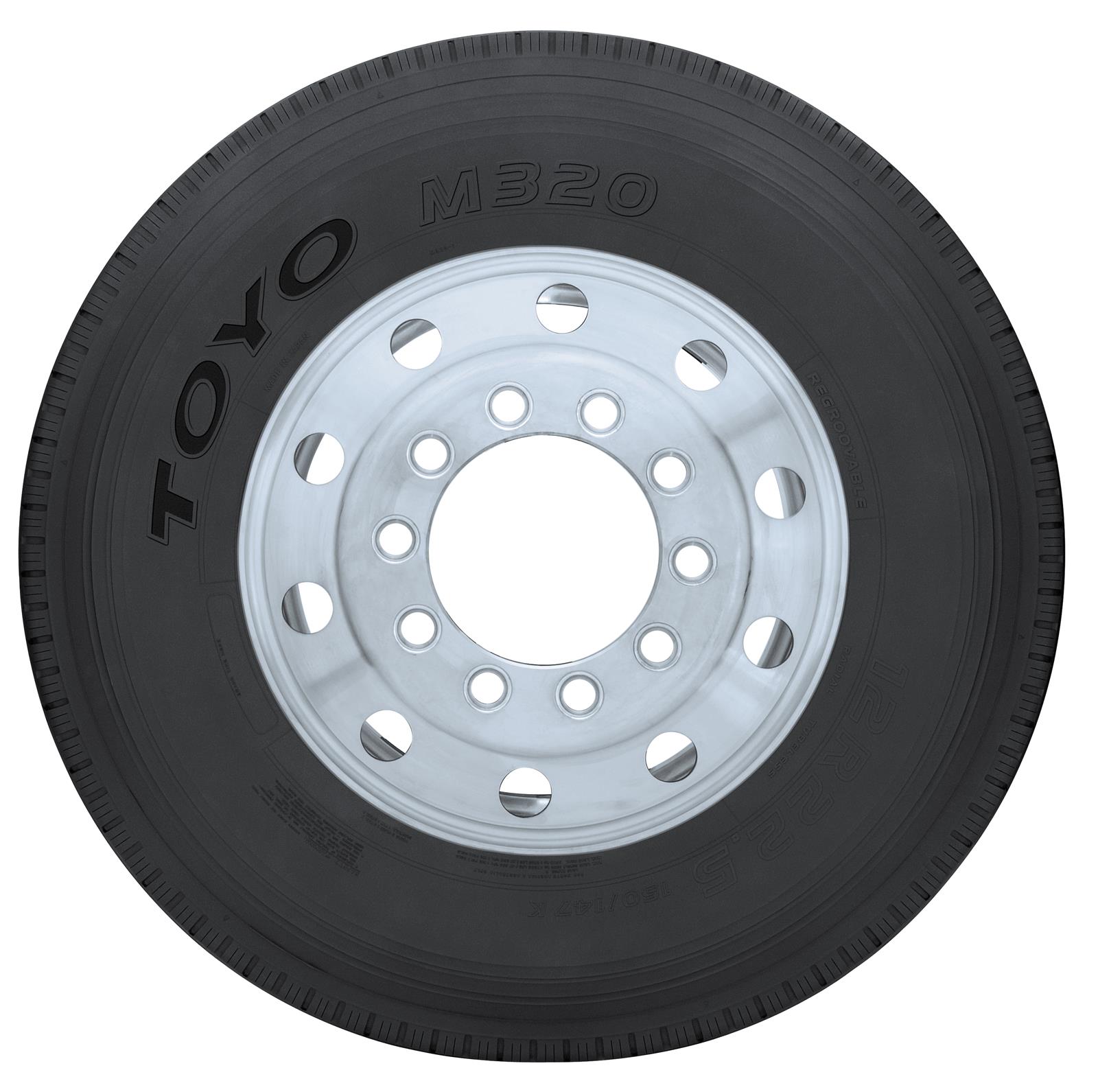 Toyo M320 Tires 12x22.5 Tire, M320, 12R22.50, Radial, Commercial, Each