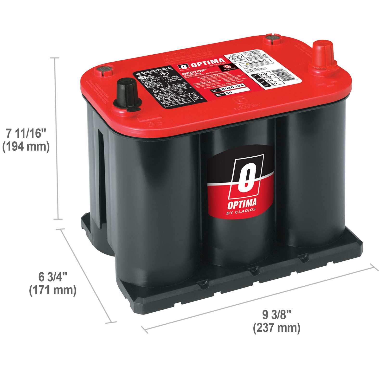ららリー　OM TOPレッド Optima Batteries 9020-164 Optima RedTop Starting 12-Volt Batteries