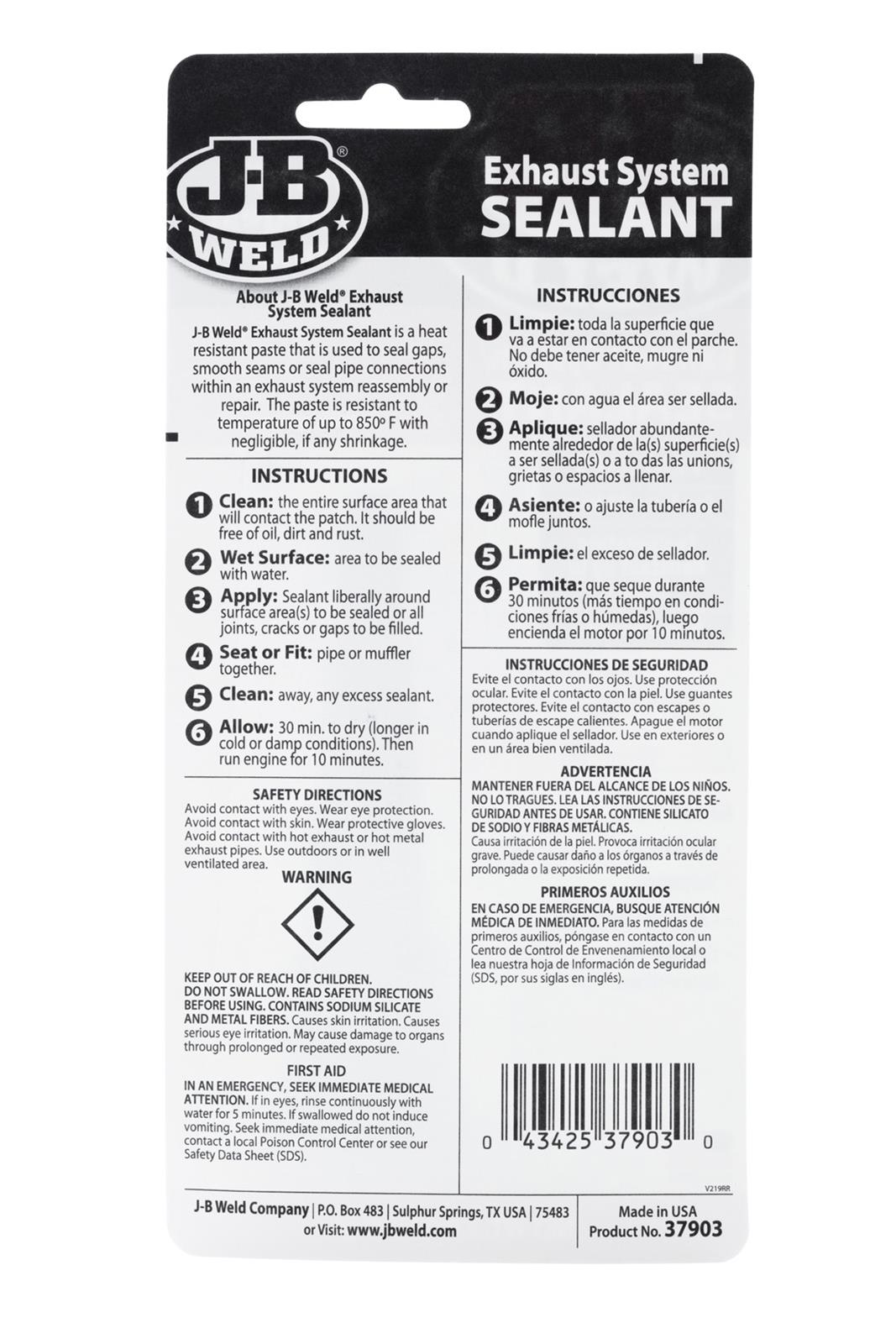 JB Weld 37903 JB Weld Exhaust System Sealant Summit Racing