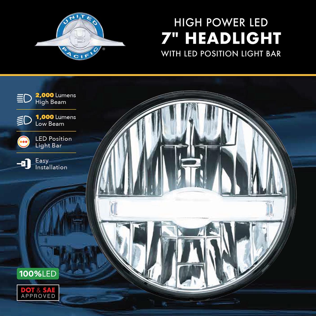 United Pacific 31200 United Pacific Crystal Headlights with LED
