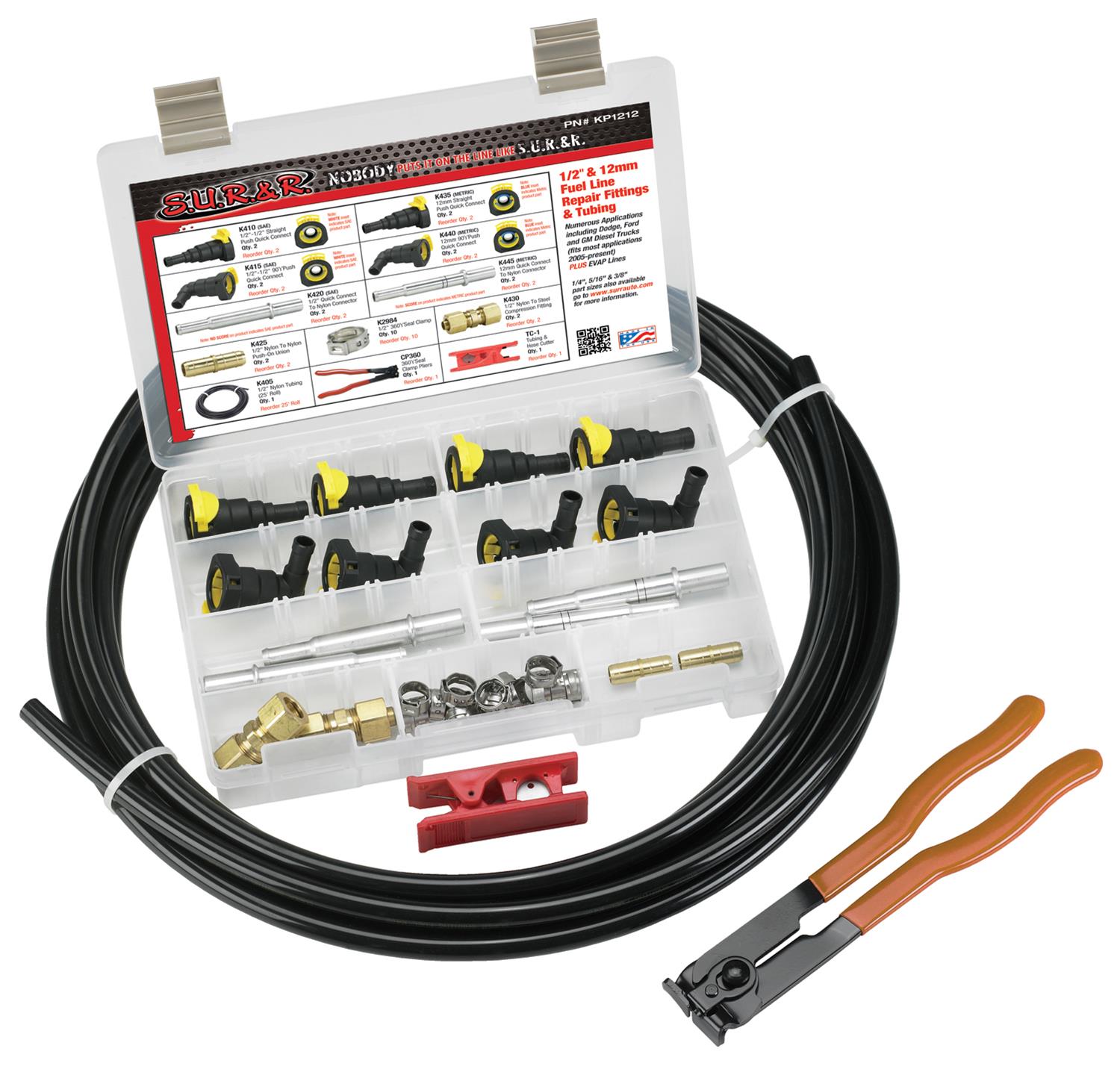 S.U.R. & R KP1212 1/2 & 12mm Fuel Line Replacement Kit