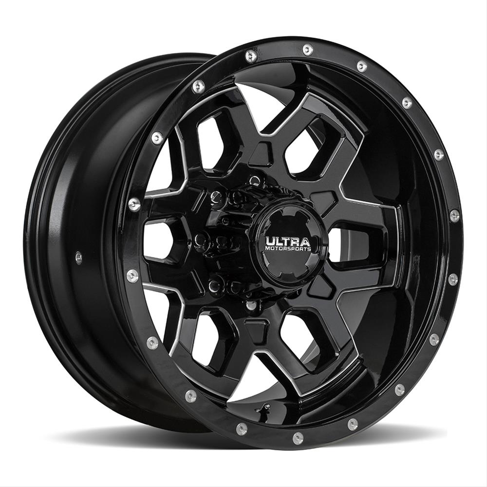 Ultra 217BM WARLOCK Black Wheel with Gloss CNC Milled Accents and Clear-Coat (0 x 10. inches /5 x 127 mm, -25 mm Offset)